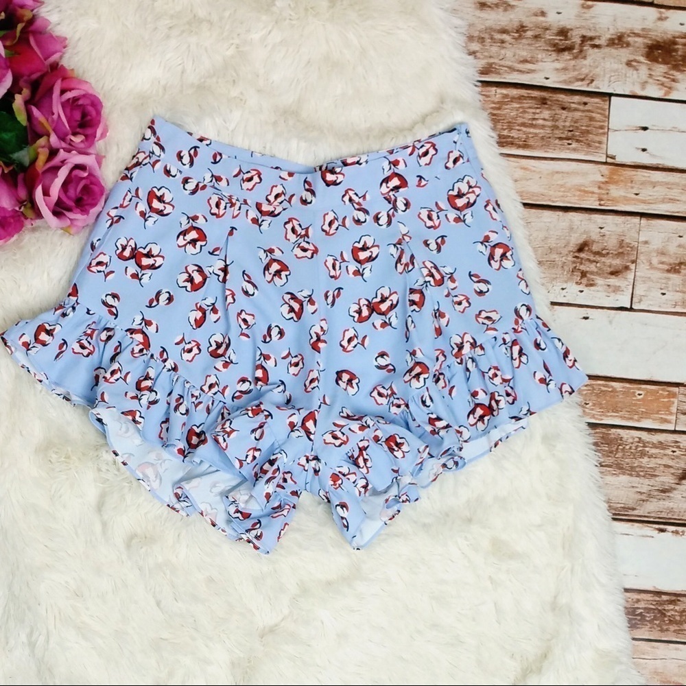 Endless Rose Pleated Ruffle Hem Shorts